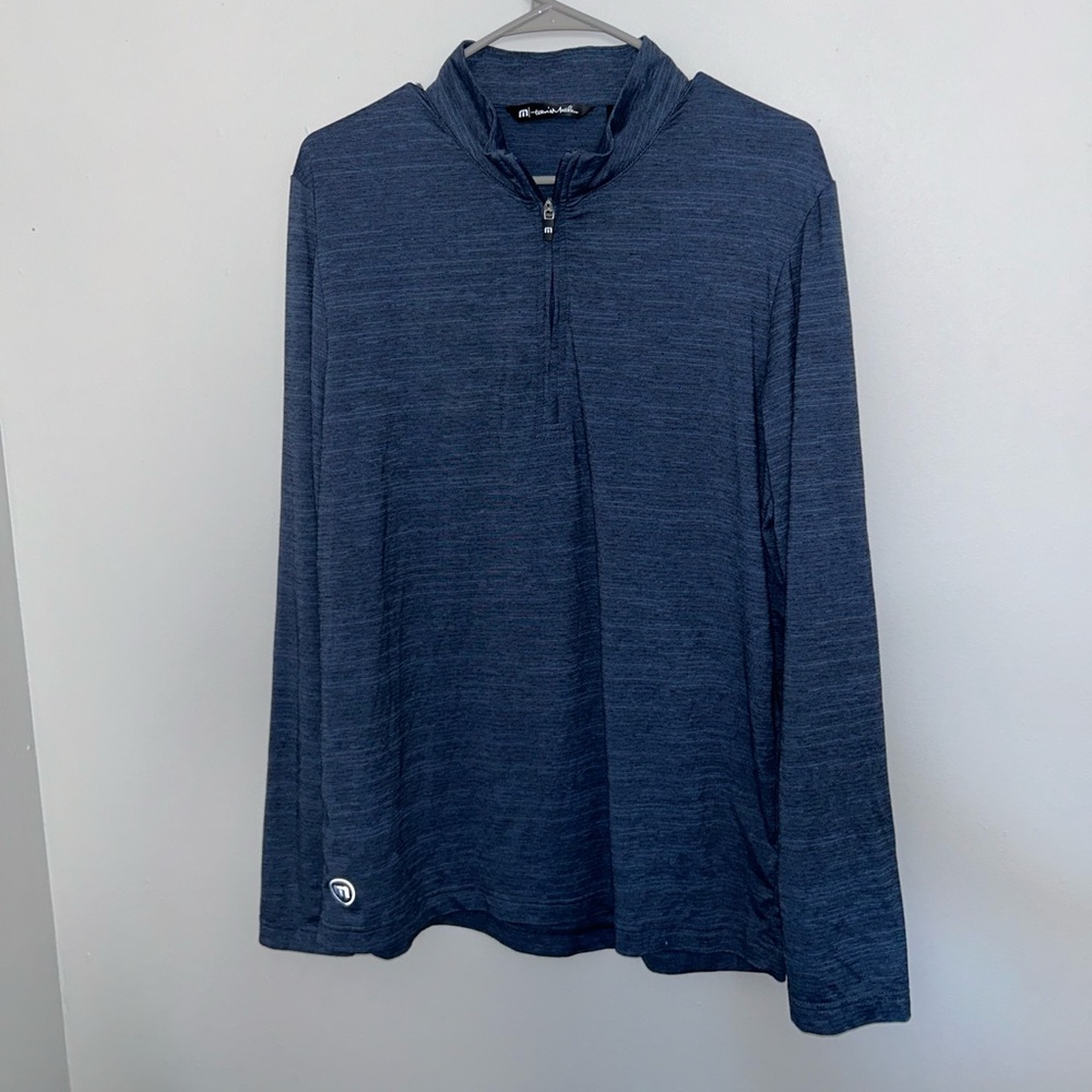Travis Mathew Sweatshirt Medium Blue 1/4 Zip Havasu 2.0 Golf Sweater Pullover